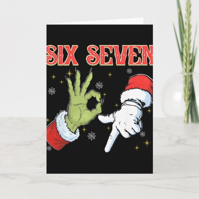 Carte Six Seven 6 7 Gen Z Alpha Meme Argot Joyeux Noël (Devant)
