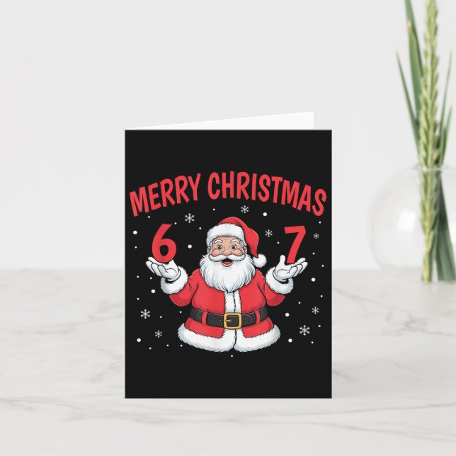 Carte Six Seven 6 7 Meme Gen Alpha Slang Merry Christmas (Devant)