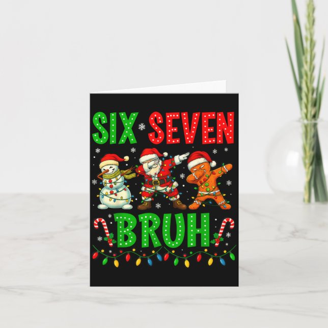 Carte Six Seven 6 7 Mème Santa en dab Gingerbread Chris (Devant)