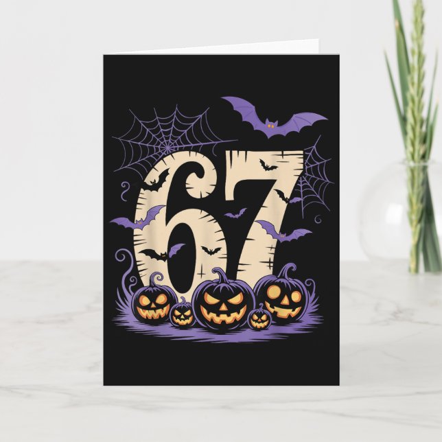 Carte Six Seven 6 7 Meme Spooky Halloween  (Devant)