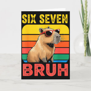 Carte Six Seven Bruh 67 Capybara Vintage Drôle Cadeau Me