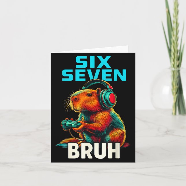 Carte Six Seven Bruh 67 Meme Funny Capybara  (Devant)
