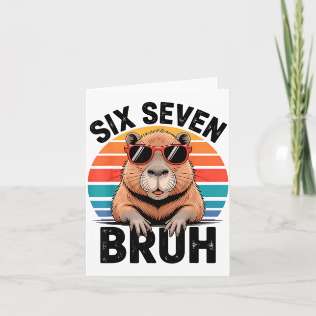 Carte Six Seven Bruh 6 7 Meme Funny Capybara 6 7  (Devant)