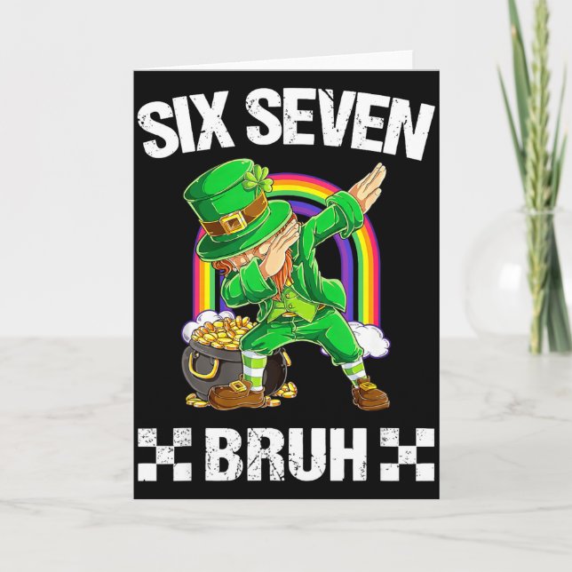 Carte Six Seven Bruh Dabbing Leprechaun St Patricks Day  (Devant)