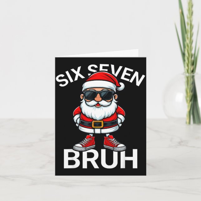 Carte Six Seven Bruh Funny 67 Meme Christmas Santa  (Devant)