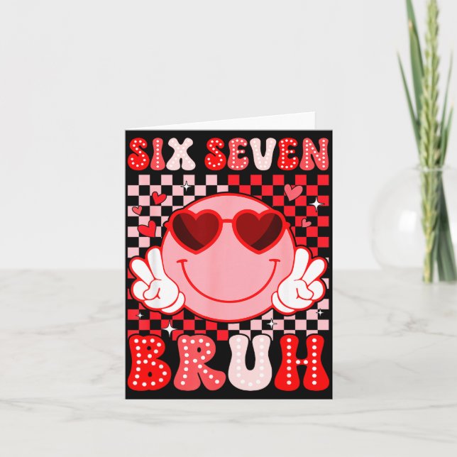 Carte Six Seven Bruh Groovy Smile Face Sungles Saint-Val (Devant)