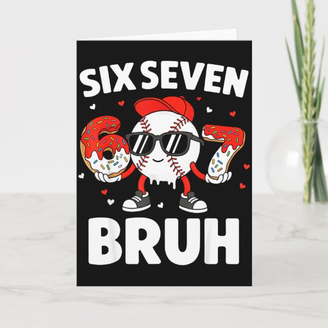 Carte Six Seven Bruh Saint-Valentin Baseball Enfants 67  (Devant)