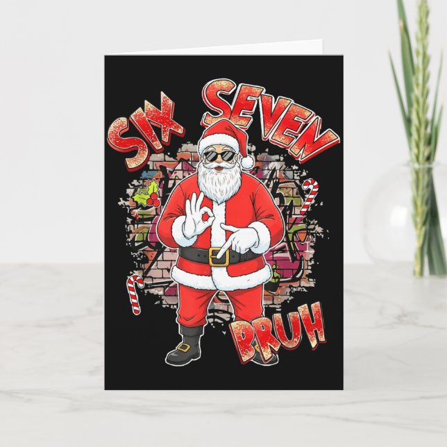 Carte Six Seven Bruh Santa Funny 67 Six Seven Meme Chris (Devant)