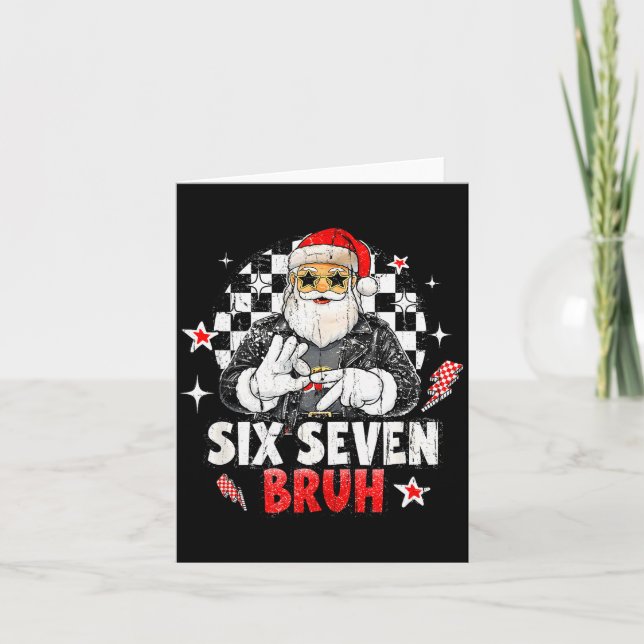 Carte Six Seven Bruh Santa, Funny Six Seven Meme  (Devant)