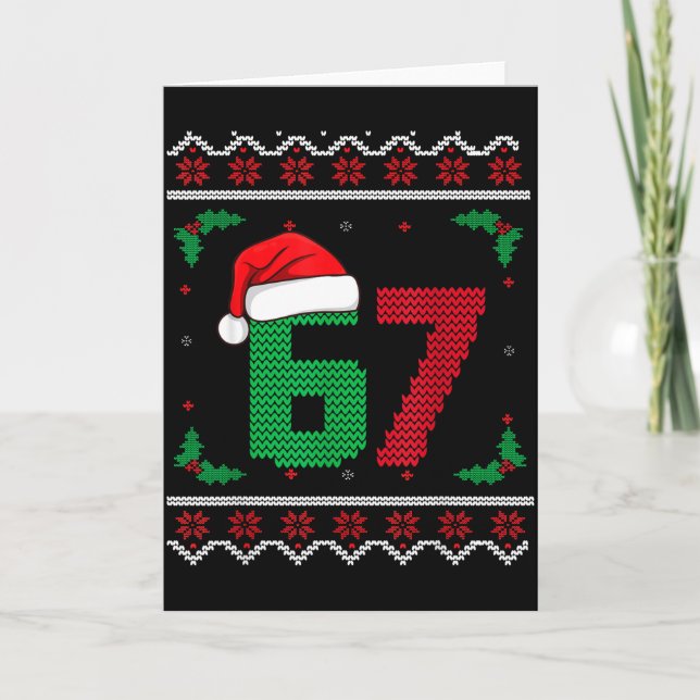 Carte Six Seven Christmas 6 7 Ugly Christmas Sweater  (Devant)