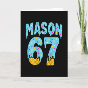 Carte Six Seven Ice Cream Drip Mason 67 Mème Halloween (
