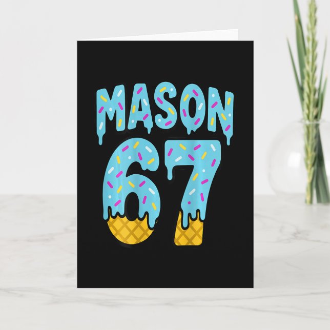 Carte Six Seven Ice Cream Drip Mason 67 Mème Halloween ( (Devant)