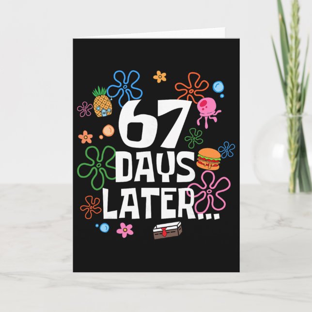 Carte Six Seven Meme 67 jours d'école plus tard Funny Te (Devant)