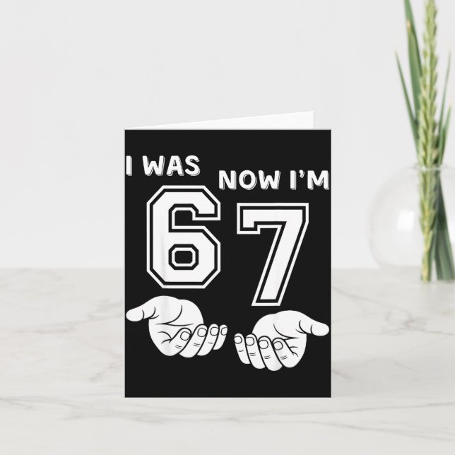 Carte Six Seven Meme 7 Year Old Birthday Shirt Was 6 Now (Devant)