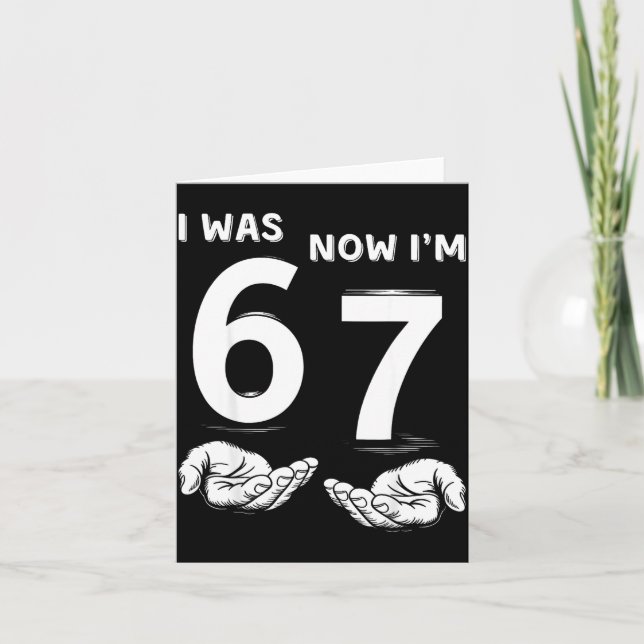 Carte Six Seven Meme 7 Year Old Birthday Shirt Was 6 Now (Devant)