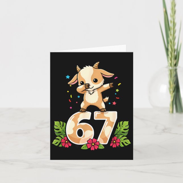 Carte Six Seven Meme Dabbing Baby Goat 67 Funny Gen Z Ap (Devant)
