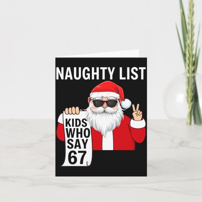 Carte Six Seven Meme Funny Christmas Naughty List Kids W (Devant)