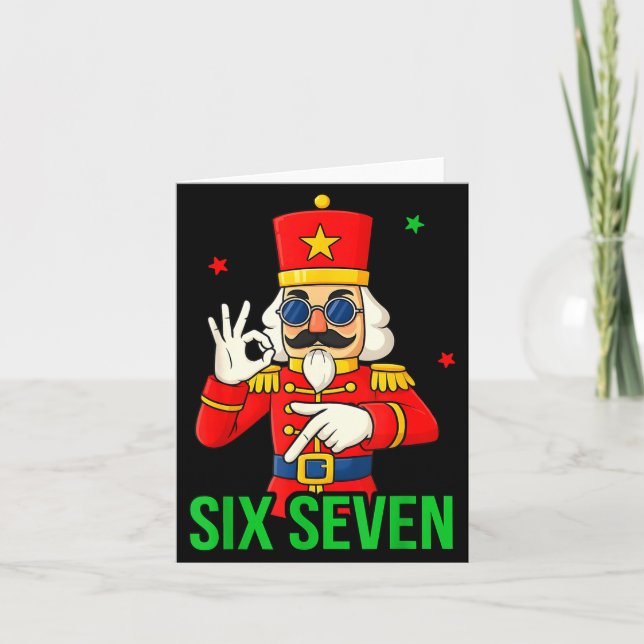 Carte Six Seven Meme Funny Holiday Toy Soldier  (Devant)