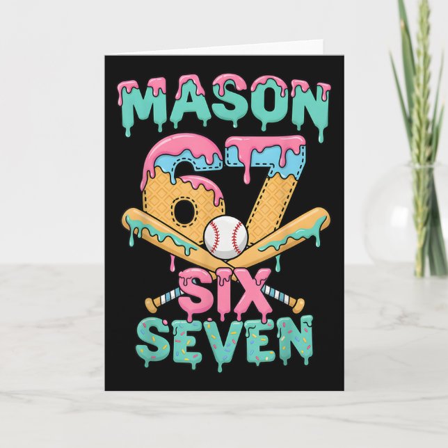 Carte Six Seven Meme Mason Crème Glacée Drip Drôle Byseb (Devant)