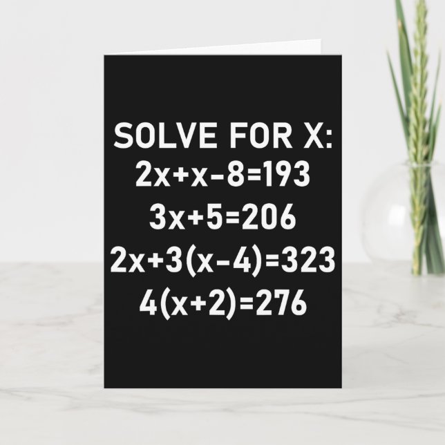 Carte Six Seven Mème Math Algèbre Blague Résoudre Pour X (Devant)