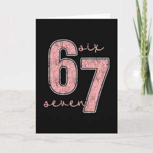 Carte Six Seven Rose Numéro 67 Couple 6 7 Couple Hallowe