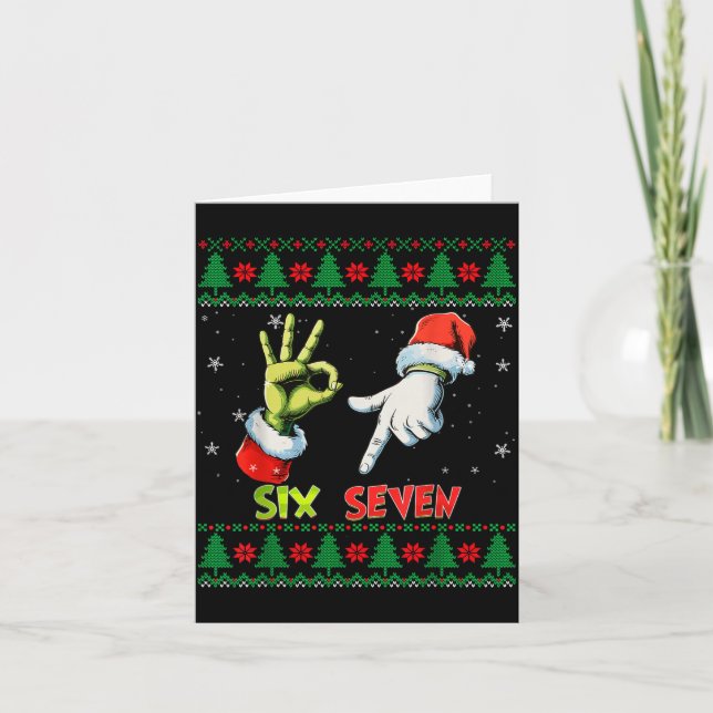 Carte Six Seven Skeleton Meme Noël Sweat Ugly Christmas  (Devant)