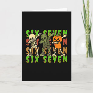 Carte Six Seven Squelette Dabbing Citrouille Halloween G