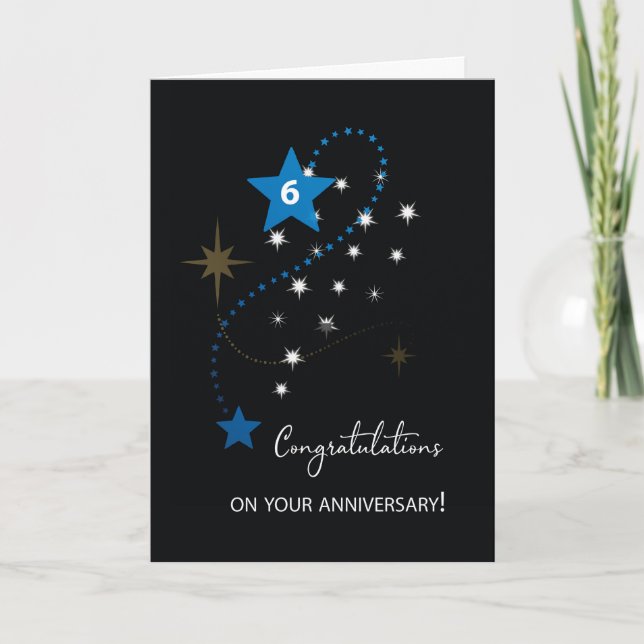 Carte Sixième anniversaire de l'employé Félicitations ét (Devant)