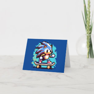 Carte Skate Hérisson Pixel Art Fast & Fun Skateboard
