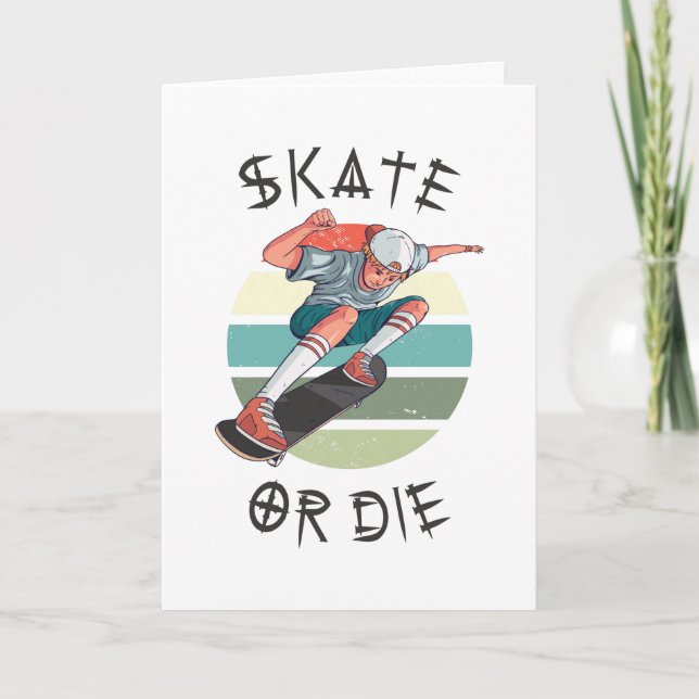 Carte Skate ou die Skateboarder Garçon (Devant)