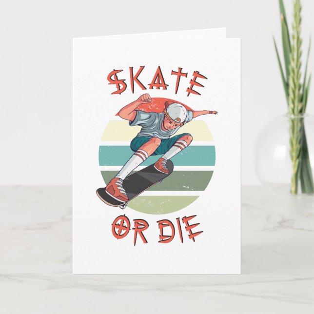 Carte Skate ou die Skateboarder Garçon (Devant)