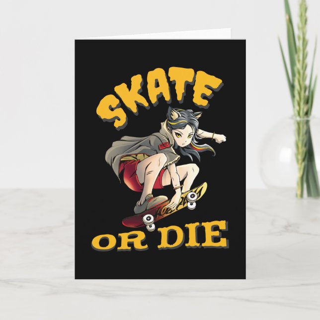 Carte Skate ou die Skateboarder Girl (Devant)