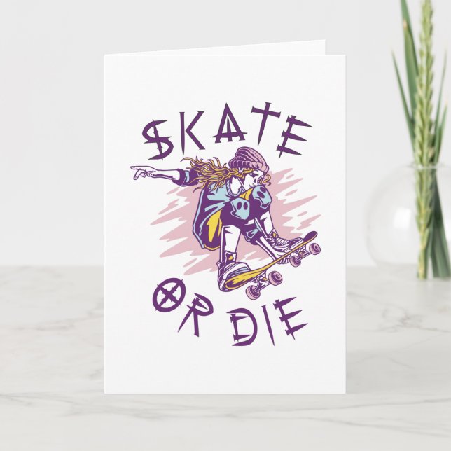Carte Skate ou die Skateboarder Girl (Devant)