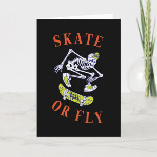 Carte Skate ou volez Skeleton Skateboarder