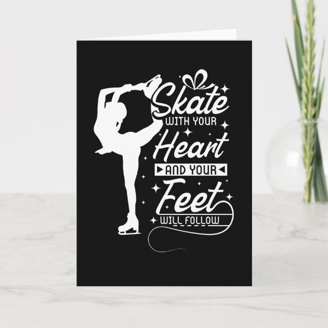 Carte Skate With You Heart, ice skating (Devant)