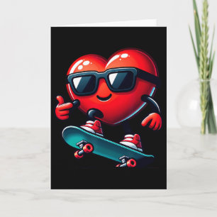 Carte Skateboard de cœur Skateur Saint-Valentin Va