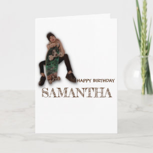 Carte SKATEBOARD JOYEUX ANNIVERSAIRE Fille