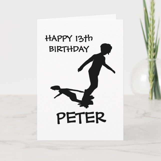 Carte SKATEBOARD Power Slide HAPPY BANTHDAY Card (Devant)