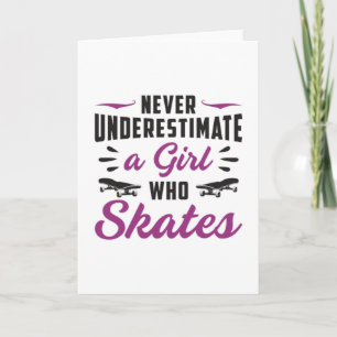 Carte Skater Girl Girl Patinage Skateboard Drôle cadeau