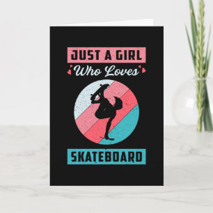 Carte Skater Girl Girl Sk8 Skateboard Retro Idea Gift