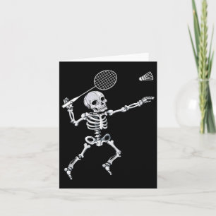 Carte Skeleton Badminton Smash Shuttle Halloween