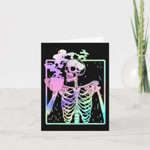 Carte Skeleton Boire Café Femmes hommes Halloween costu