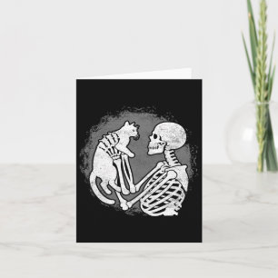 Carte Skeleton Chat Crâne Kitty mignonne Halloween Homme