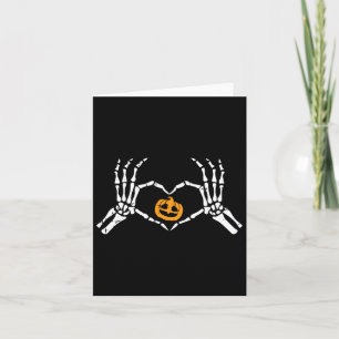 Carte Skeleton Coeur main Halloween Costume os Pumpki
