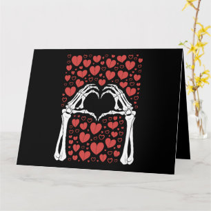 Carte Skeleton Coeur main Valentines Jour Amour drôle