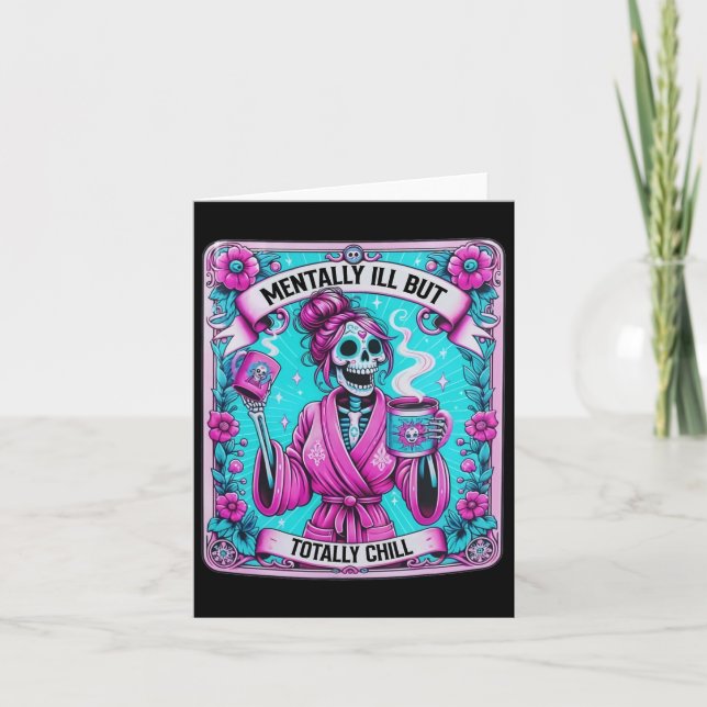 Carte Skeleton Coffee Tarot Card Mental Mll Mais Totale (Devant)