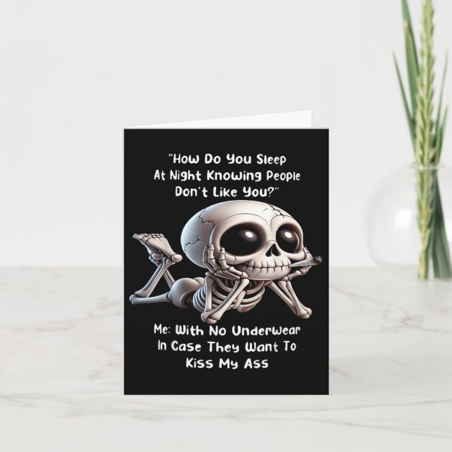 Carte Skeleton Comment Dors-Tu La Nuit En Connaissant Le (Devant)