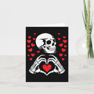 Carte Skeleton Crâne Mains Coeur Valentines Jour Drôle B