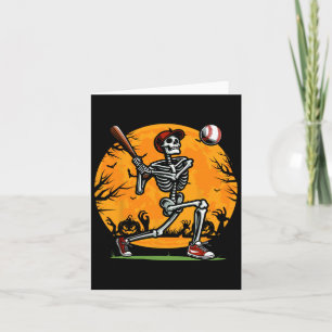 Carte Skeleton de baseball Halloween Garçons Éffrayants