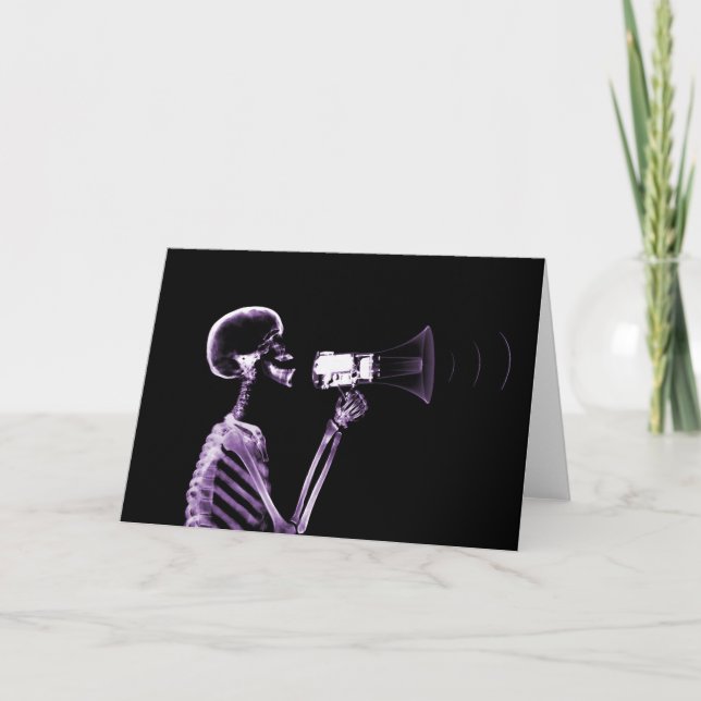 CARTE SKELETON DE VISION X-RAY SUR MEGAPHONE - POURPULAI (Devant)